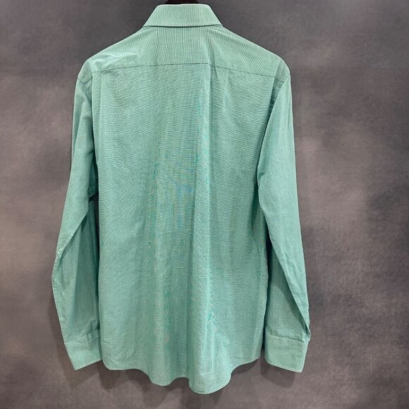 HUGO BOSS Men's Green Checked Regular Fit Dress Shirt - Size US 16, INT‎ 41 - Picture 2 of 8